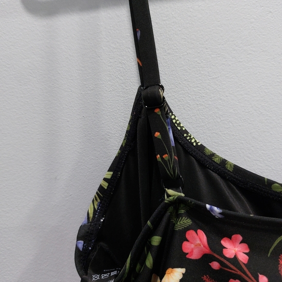 Hutch Zenna Ruched One Piece Swimsuit Black Garden Floral - Picture 8 of 9